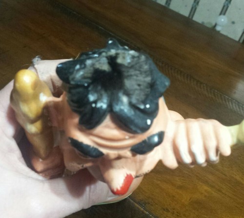 VINTAGE JAPAN UNIQUE CAVEMAN PLANTER, 10