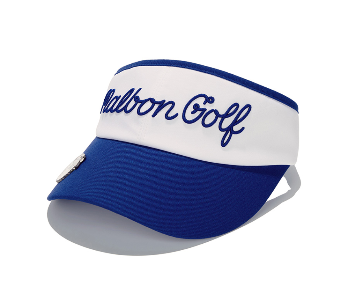 【MALBON GOLF】 Malbon Script Ball Marker Visor ■WOMAN Malbon Golf] Script Ball Marker Visor - Blue | eBay