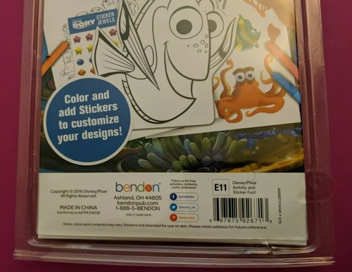Disney Pixar Finding Dory Activity Book, Markers, and Stickers