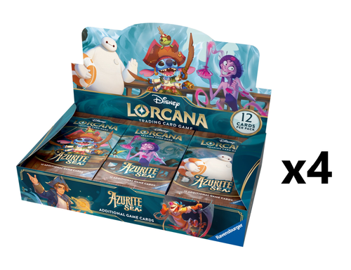 ЗАПЕЧАТАННЫЙ ФУТЛЯР! 4-кратная коробка-бустер Azurite Sea Disney Lorcana