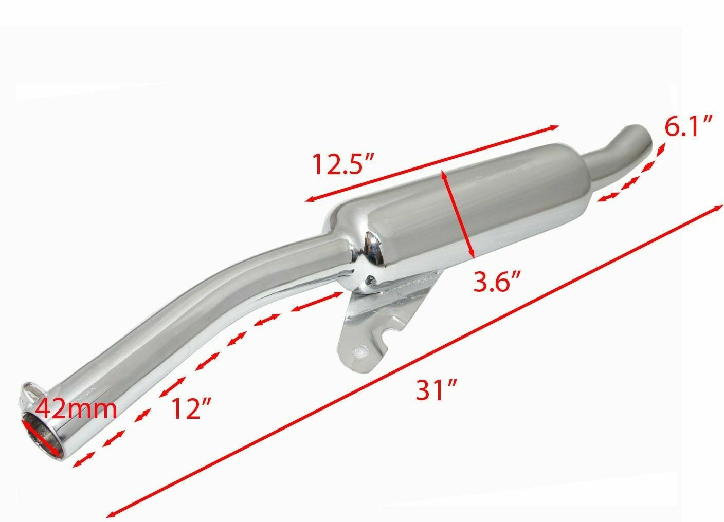Fits Royal Enfield Classic 350 500cc Angular Upswept Exhaust Silencer Chrome  