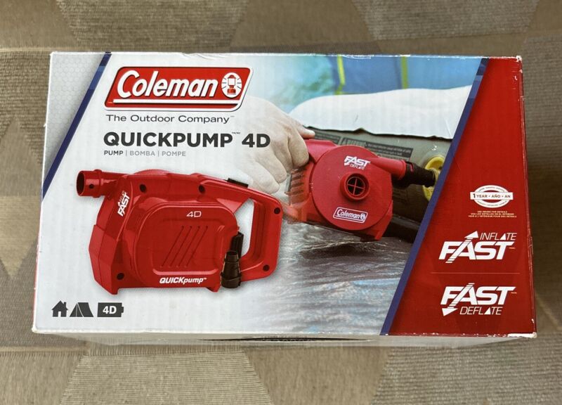 Coleman Quickpump 4D Handheld Battery Powered Air Pump for Inflatable Mattress 