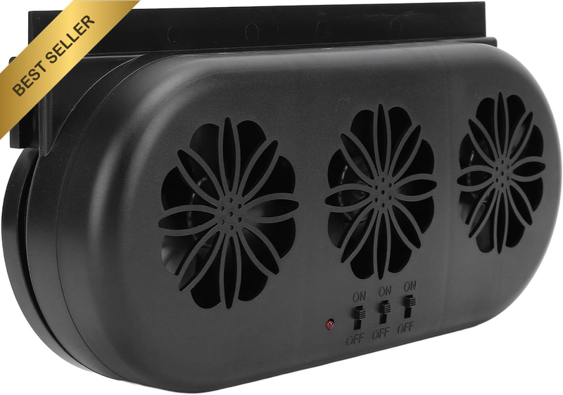 Car Solar Powered Exhaust Fan, 5000RPM Car Window Exhaust Fan, USB Vehicle Venti