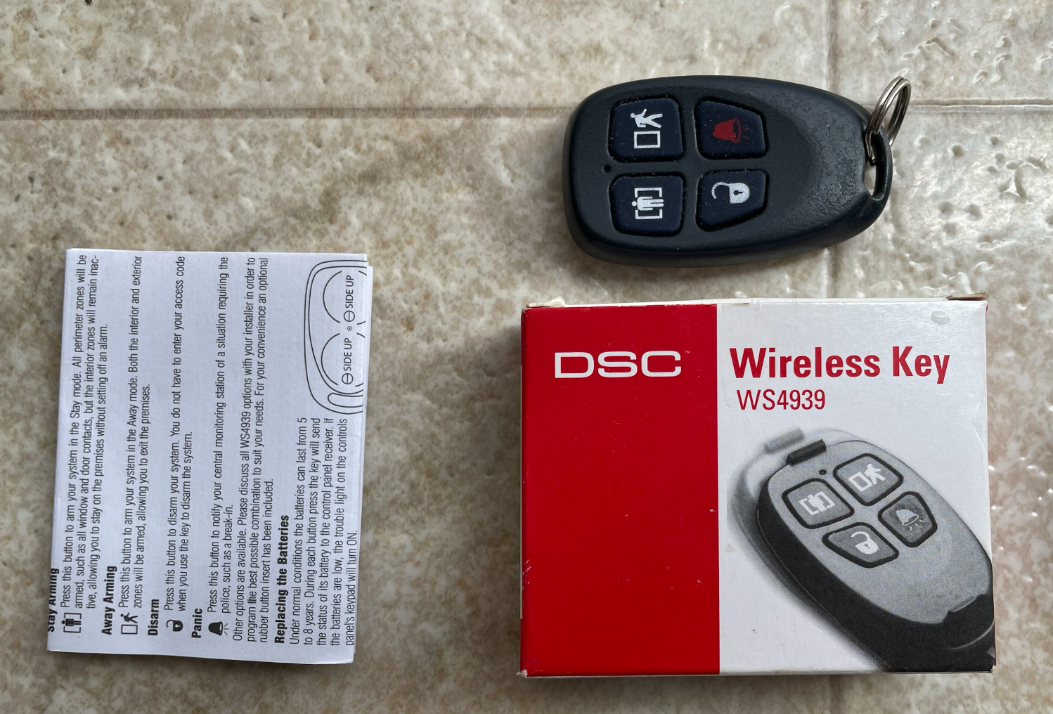 DSC WS4939 4-Button Wireless Key Fob Remote
