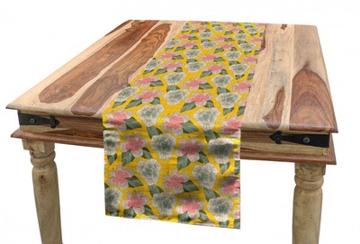 Ambesonne Flower Art Table Runner Dining Room Kitchen Decor in 3 Sizes