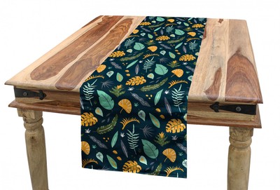 Ambesonne Leaves Motif Table Runner Dining Room Kitchen Decor in 3 Sizes