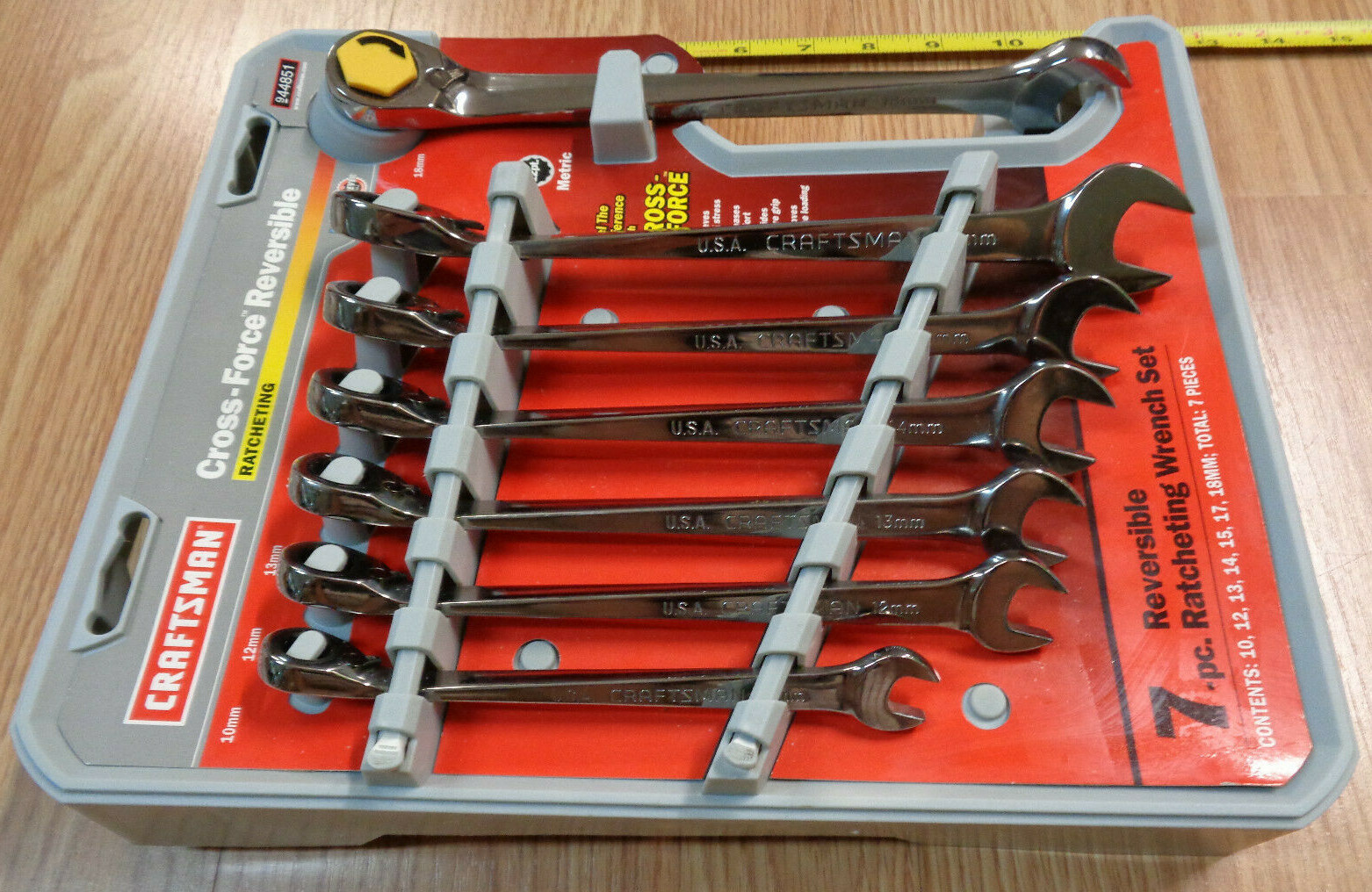 Usa Craftsman Cross Force Reversible Ratcheting Wrench Set Metric