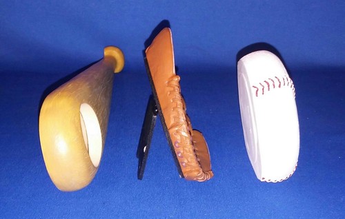 3 pc LOT - Baseball Frame Bat Glove Ball - Very Cool