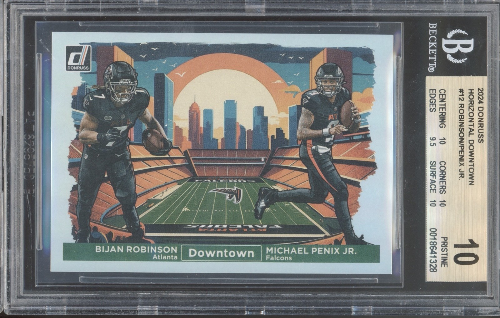 2024 Panini Donruss Downtown Bijan Robinson Michael Penix Jr RC Pristine BGS 10