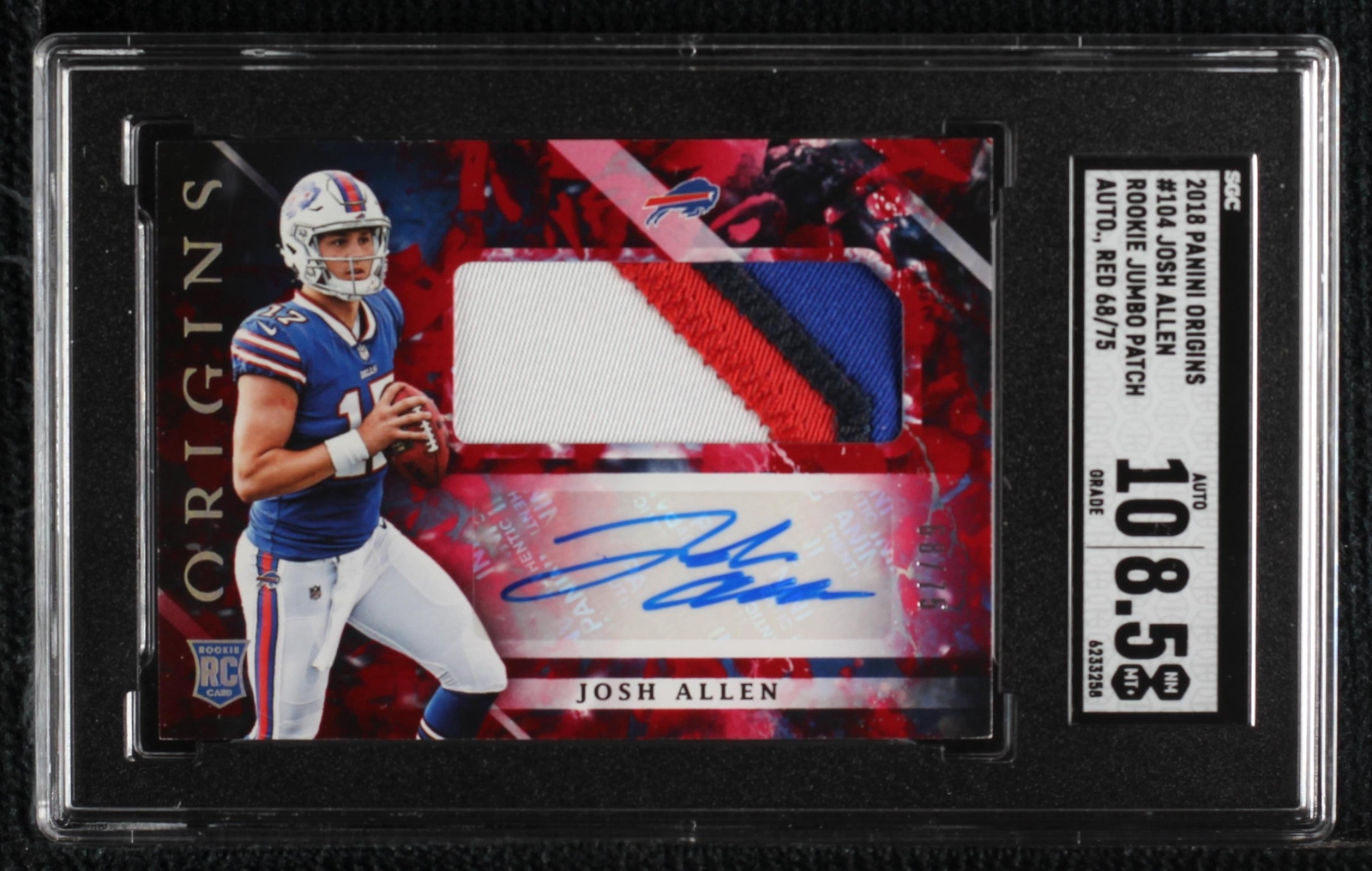 2018 Panini Origins - Rookie Jumbo Patch Autographs Red #104 Josh Allen ...