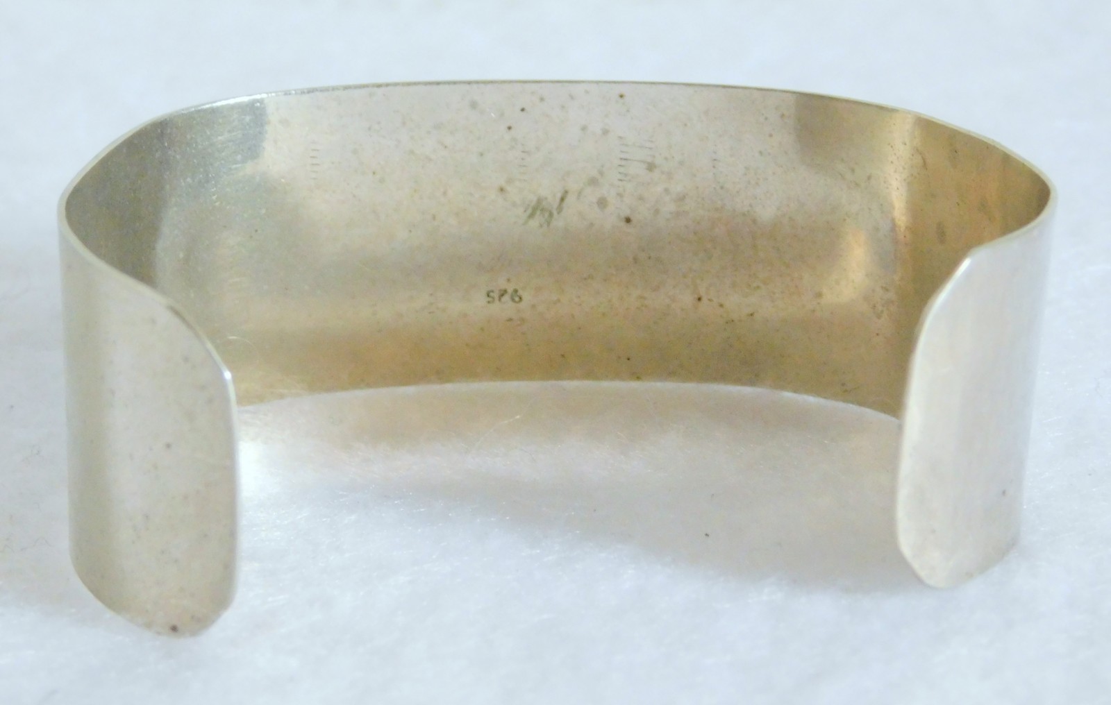 Sweet Vintage Alpaca Mexico 925 Sterling Abalone Inlay Cuff Bracelet