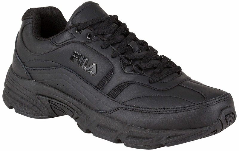 black fila slip resistant shoes
