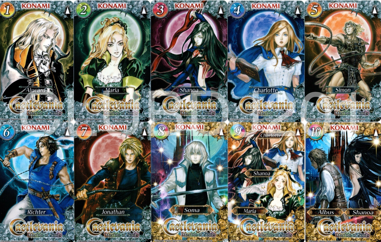 KONAMI Castlevania Marble of Souls Arcade Coin Pusher Cards KONAMI Castlevania Marble of Souls Arcade Coin Pusher Cards