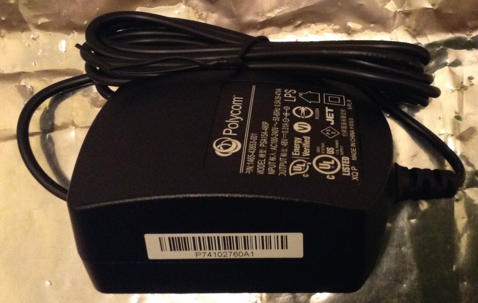 Brand New Polycom P/N: 1465-43853-001 Model: PSA15A-480P Power Adapter