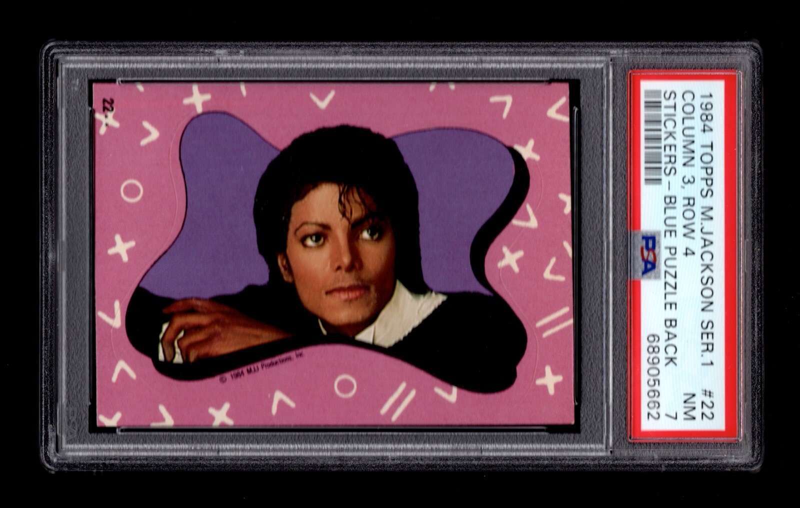 マイケル・ジャクソン PSA 7 MICHAEL JACKSON 1984 Topps Card #22 Stickers BLUE