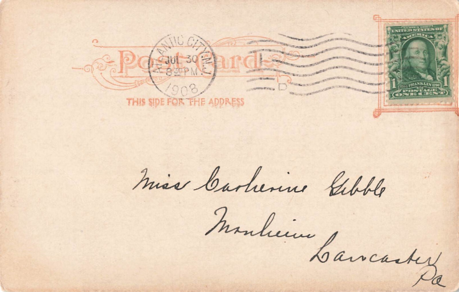 Postcard 1908 Haddon Hall, Atlantic City, N.J. VTG VPC02.