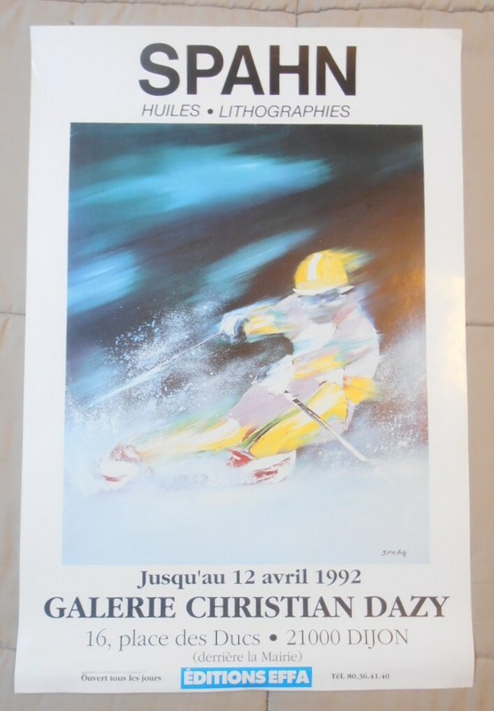 Affiche 60x40 Victor Spahn Expo Gallerie Christian Dazy Dijon 1992 Tres Rare 