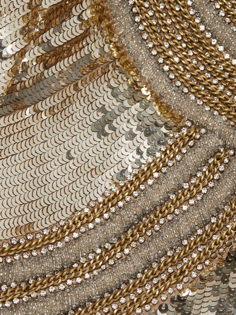Pre-owned Veronica Beard $1198  Phaedra Sequin Jacket Sz Xs In Gold