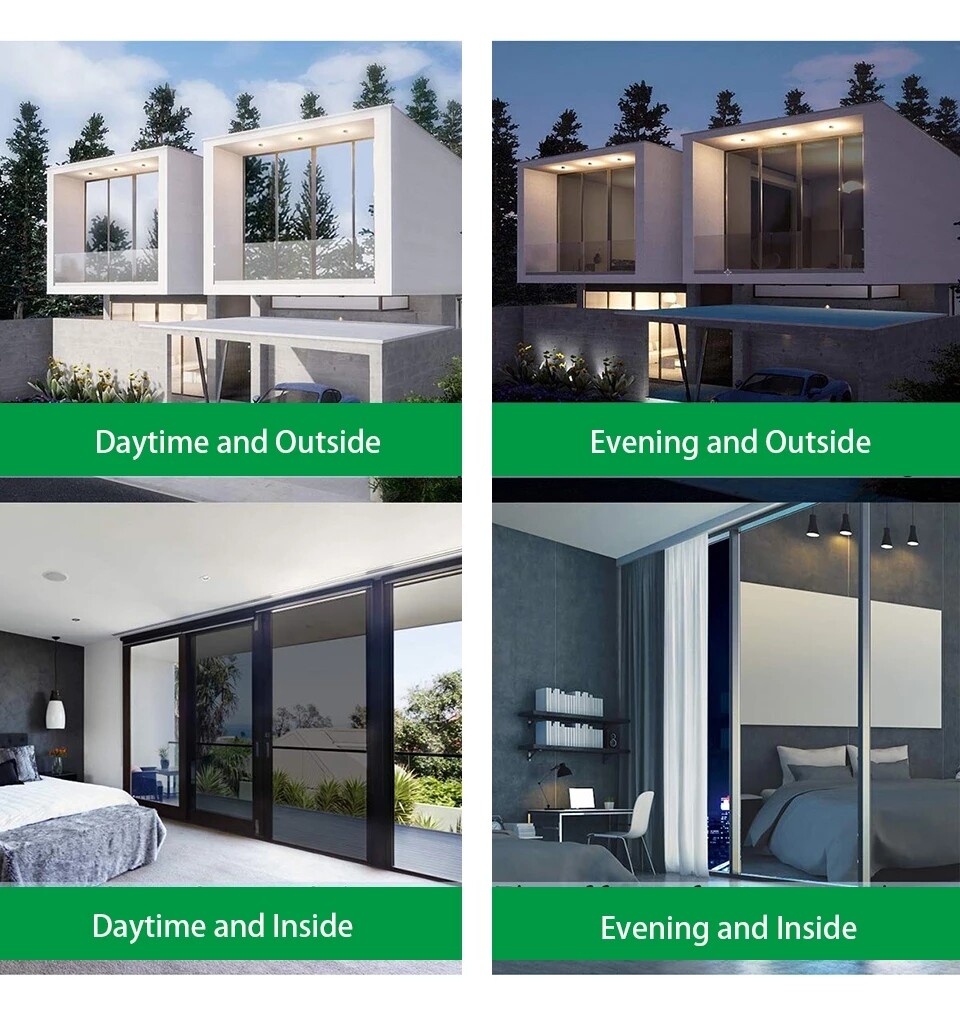 One Way Mirror Window Film Heat UV Reflective Privacy Tint Foil for Home Office