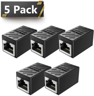 5pcs RJ45 Inline Coupler Cat7 Cat6 Cat5e Ethernet LAN Network Cable Adapter USA