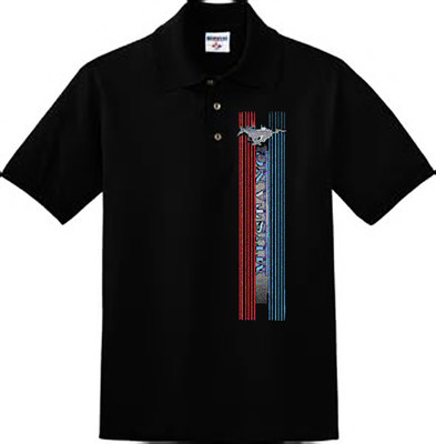 Men's polo style collared shirt Ford Mustang stripe shirt Mustang golf shirt