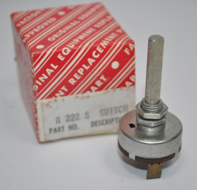NOS Vintage Ark-Les ArcLes Rotary Power On/Off Switch 4A 125VAC / 2A 250VAC 1/4''