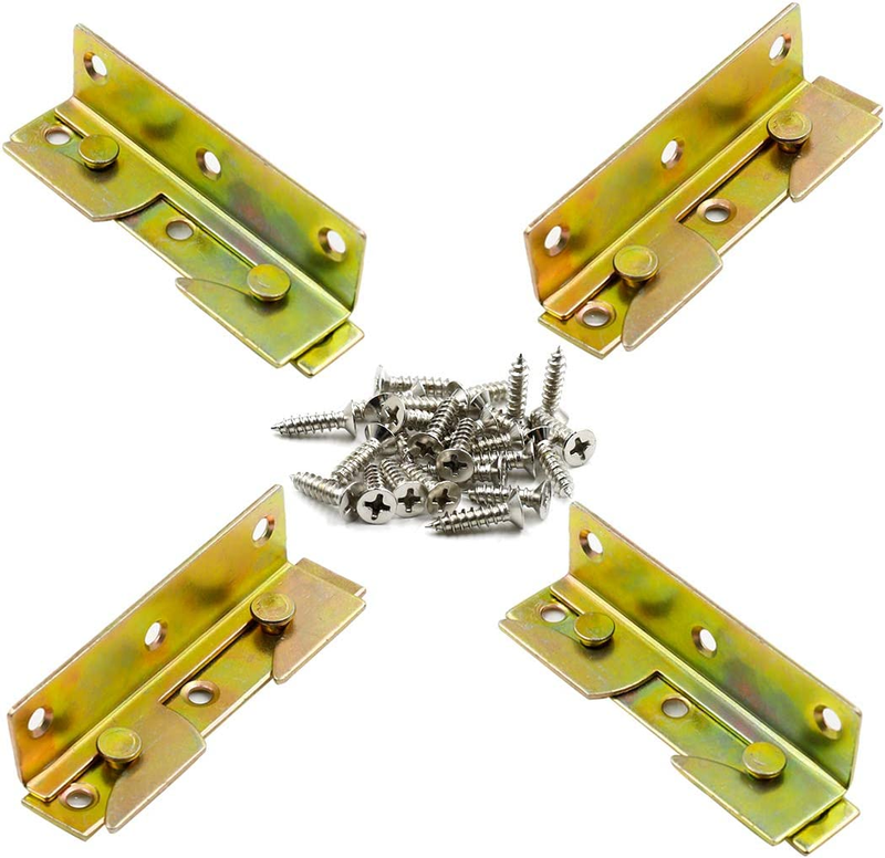 Hardware, Set Of 4 Wooden Bed Brackets (with Screws
