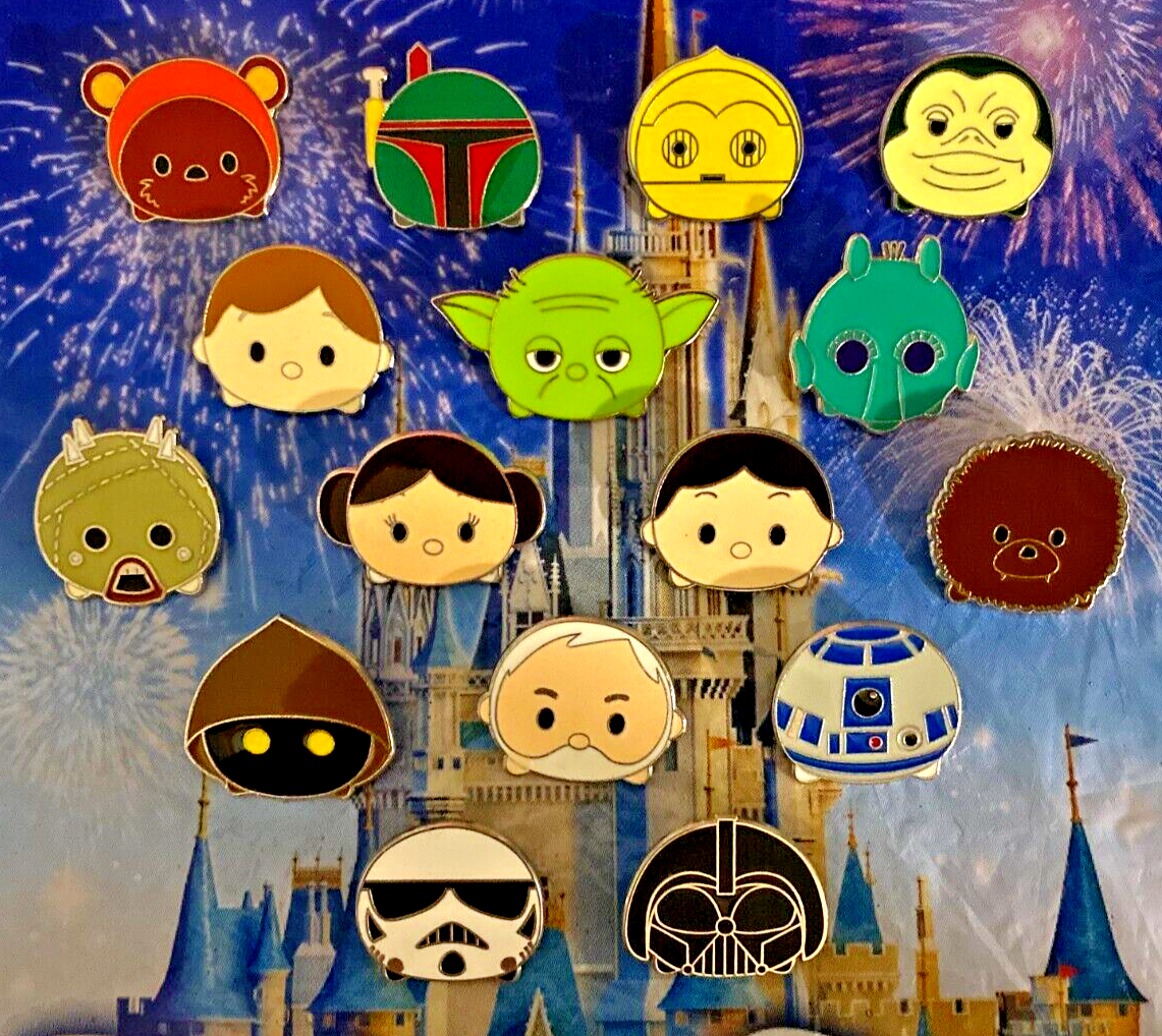 ▲【本日まで】TSUM TSUM STAR WARS 11700 ⭐ Star Wars Tsum Tsum Series 1 Complete Set 16 Pins - Leia