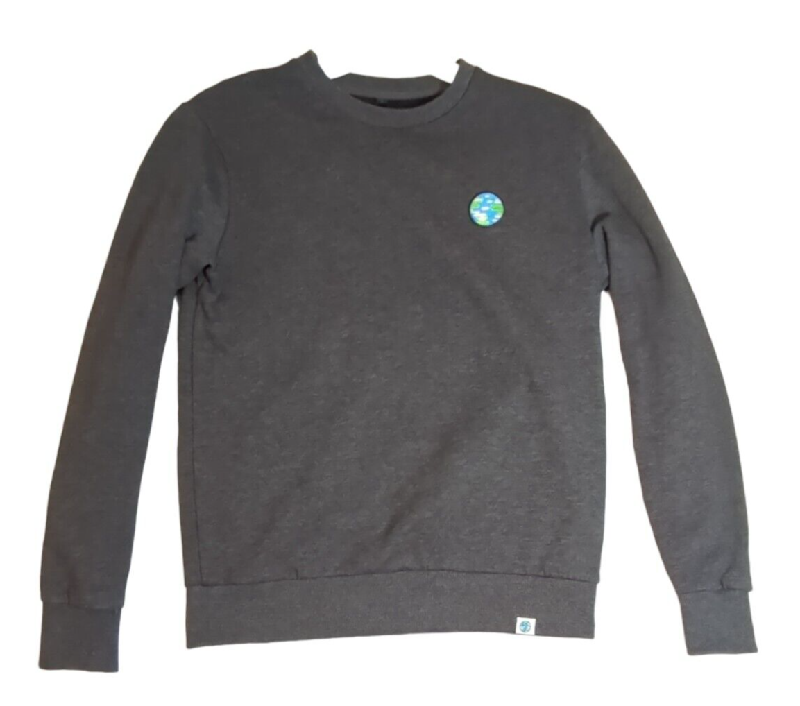 Kurzgesagt Pullover Sweatshirt Planet Earth Charcoal Gray