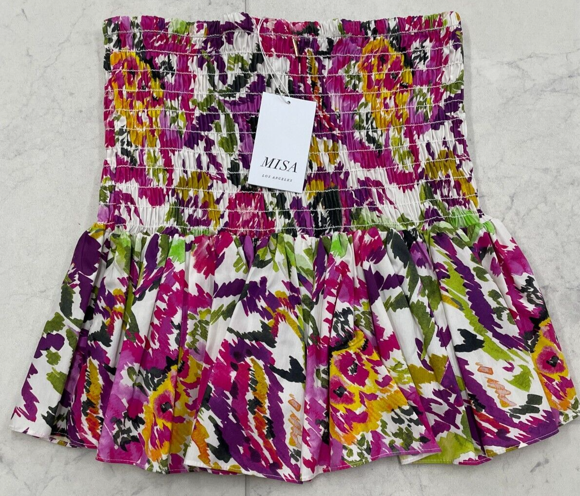 Pre-owned Misa $250  Los Angeles Floral Print Mini Skirt Size: X-small In Multicolor