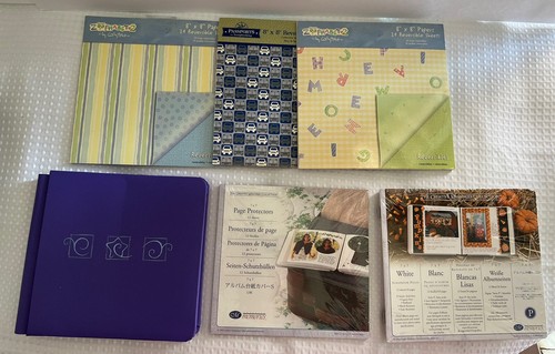 Lot Of Creative Memories 7x7 Purple Sentiments Album w/ 24 p