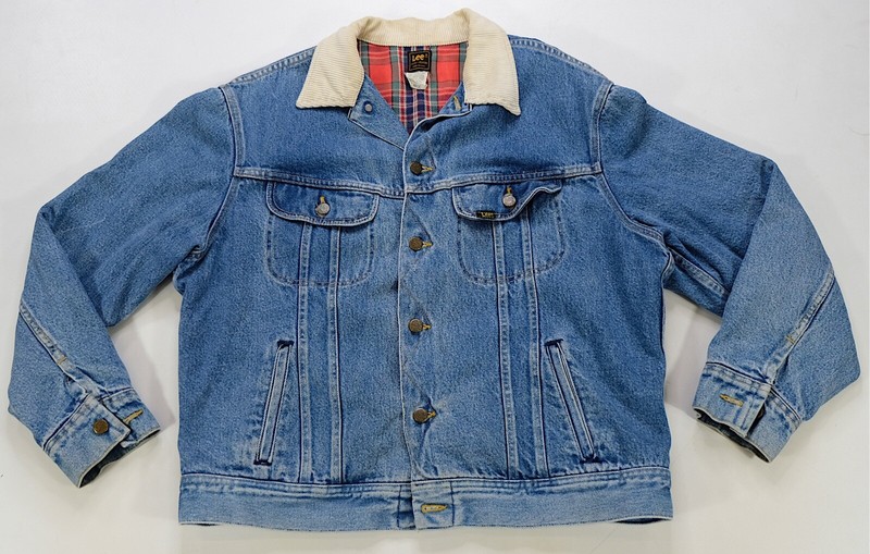 Rare Vintage LEE Flannel Lined Corduroy Collar Button Front