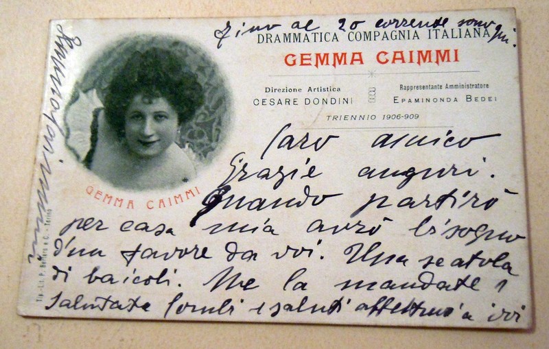 Atrice Teatro Gemma Caimmi  Autografo Su Cartolina Pubblicitaria Rara