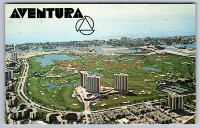 C.1976 AVENTURA, FL FLORIDA MIAMI BEACH TOWER GOLF COURSE LAKE Postcard P68