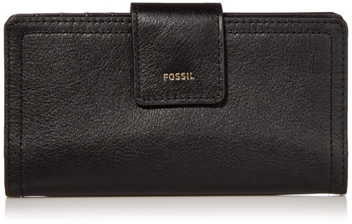 Кожаный двойной бумажник Fossil - Logan RFID, черный