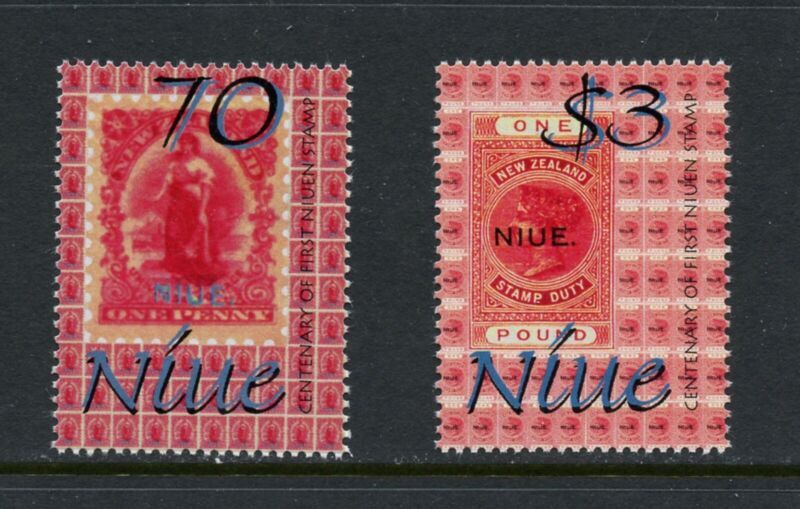 X278   Niue   2001   stamps on stamps   2v.    MNH