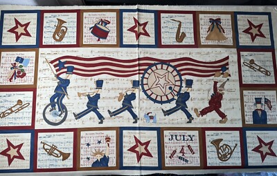 76 Trombones quilt fabric panel by Moda 17150-11 patriotic