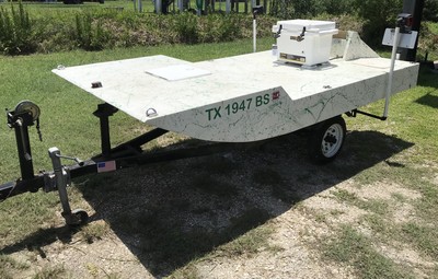 Custom Built Small Fiberglass Flats Boat with Trailer