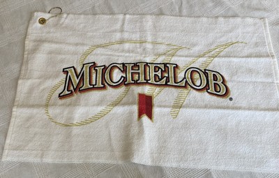 Michelob Logo White Beer Towel Collectible Breweriana Bar Towel Hanger Clip New 
