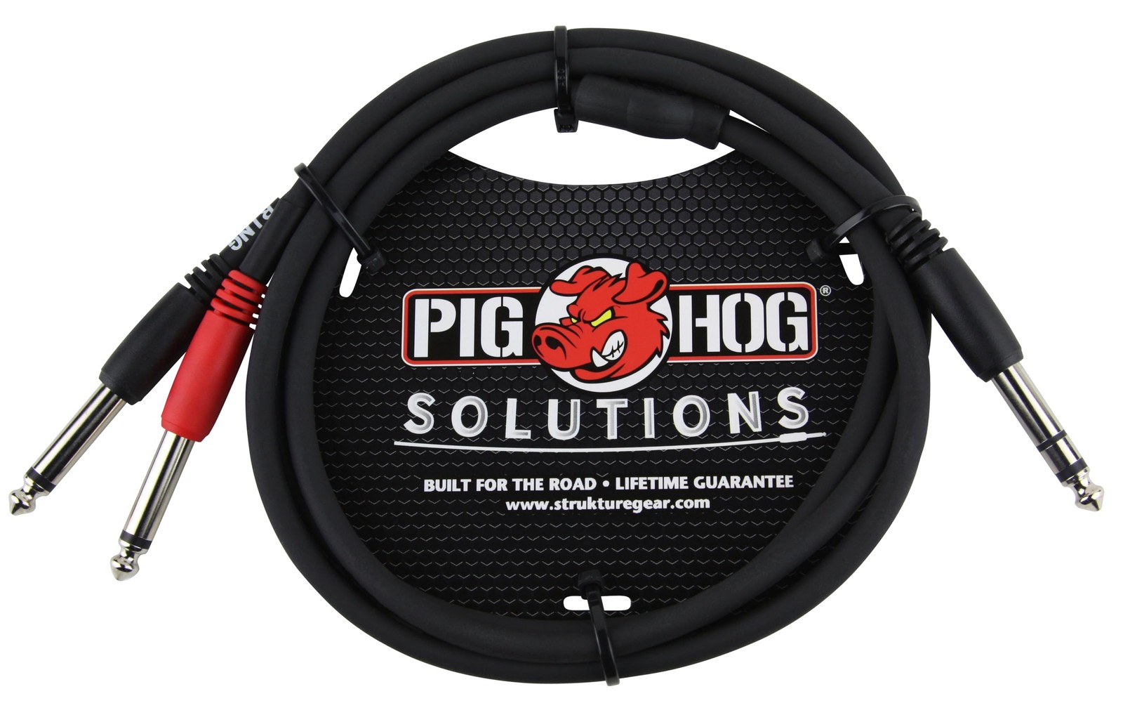 Pig Hog PYIC03 Dual TRS to 1/4 Insert Cable 3 Foot