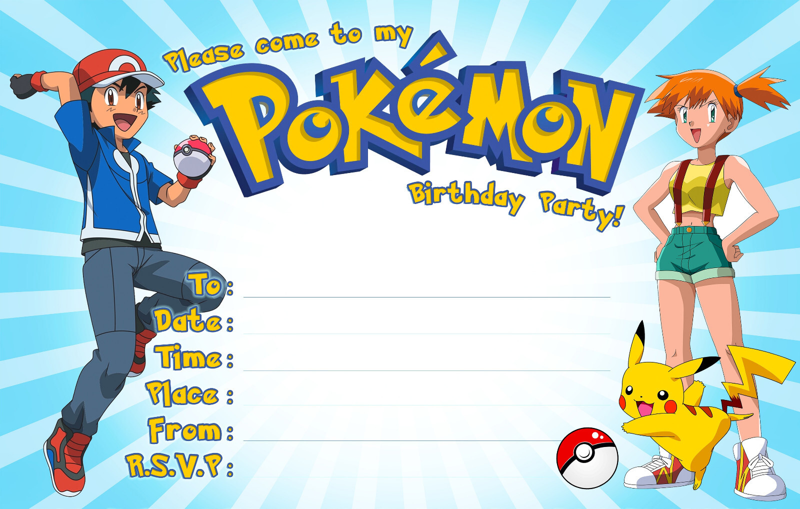 pokemon-invitations-birthday-party-invites-a5-free-next-day-fast-delivery-ebay