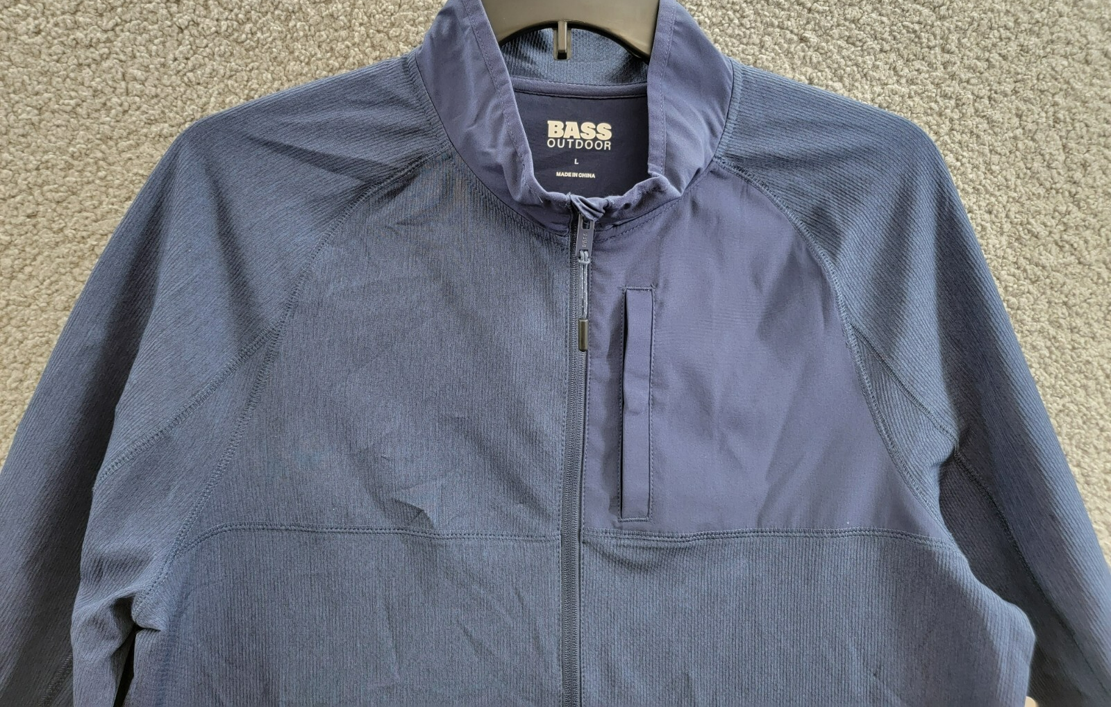 BASS OUTDOOR Full Zip Trail Jacket Men's L Navy Blazer Mock Neck Long Sleeve - Picture 3 of 17