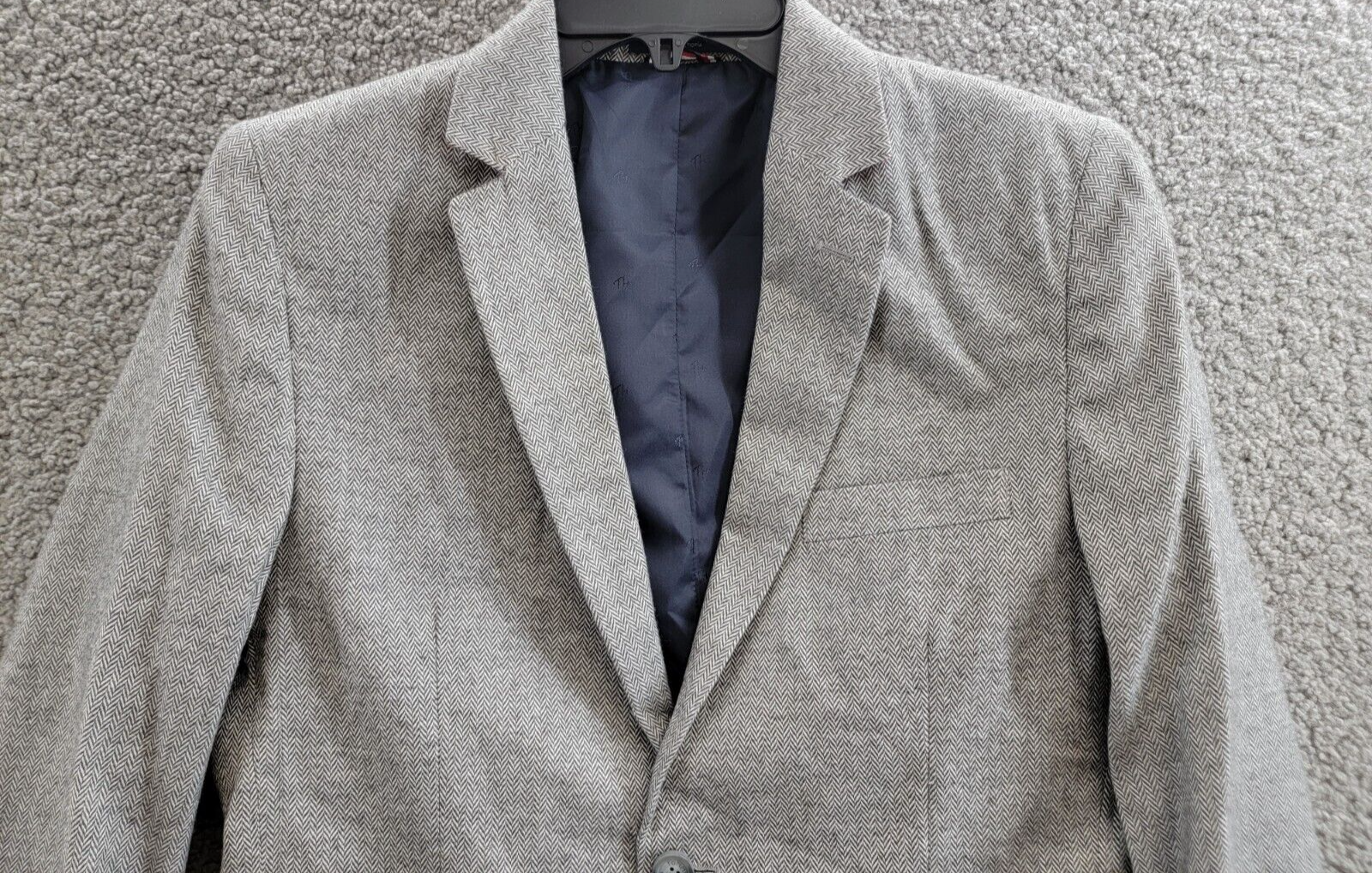 Tommy Hilfiger Brushed Herringbone Jacket Big Boys 18 Dark Gray Button Front L/S - Picture 3 of 19