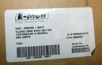 E-Mon EIDR-8-M09RJ Interval Data Recorder, E20 Meter & Box New