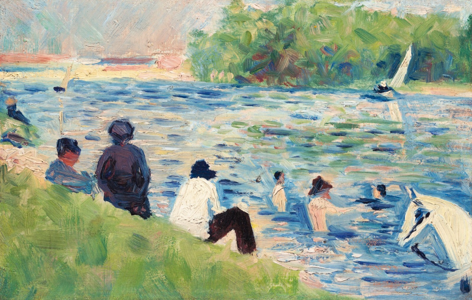 11412.Decor Poster.Room Wall art design.Georges Seurat painting Study of Bathers