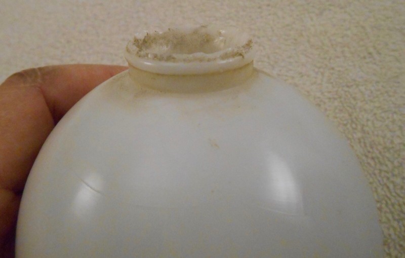 White Milk Glass Lightning Rod Ball  ( Cabin, Home, Barn Decor )