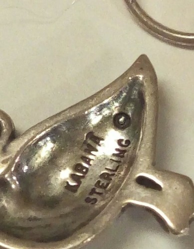 Vintage Sterling Kabana Little Bird Dangling Earrings