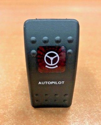 AUTOPILOT SWITCH BLACK WITH RED LENS V2D1 MOMENTARY CARLING CONTURA BOAT PARTS