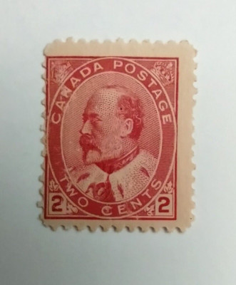 Canada King Edward VII 2 cent stamp # 90 Mint OG H SV $85