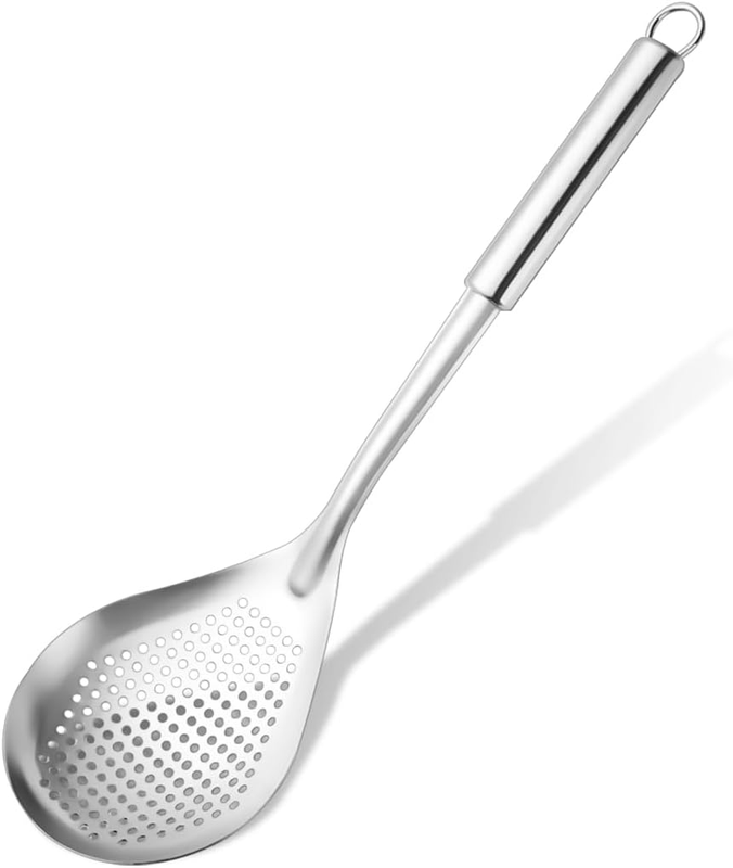 Skimmer Slotted Spoon, 1 PCS Stainless Steel Kitchen Strainer Spoon for Home, Co